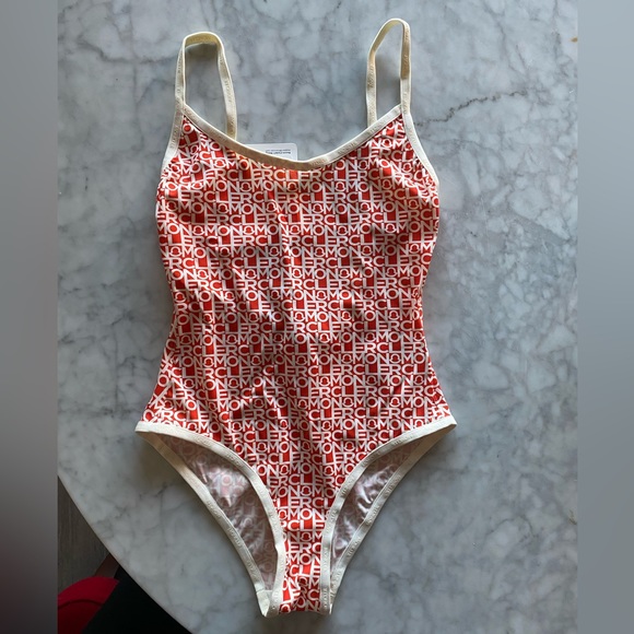 Authentic NWT Moncler Logo Print One Piece Swimsuit - Picture 3 of 8